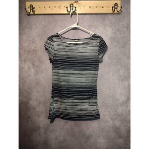 Maurices, stretchy silky striped t-shirt size small